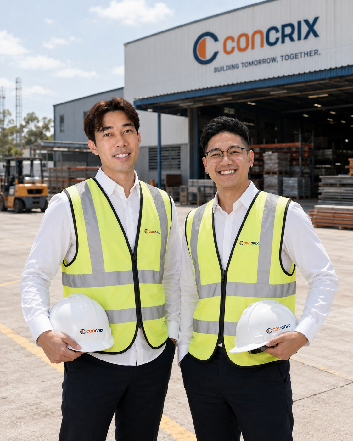 Concrix founders Adrian Wong and Kelvin Chan at the Concrix warehouse